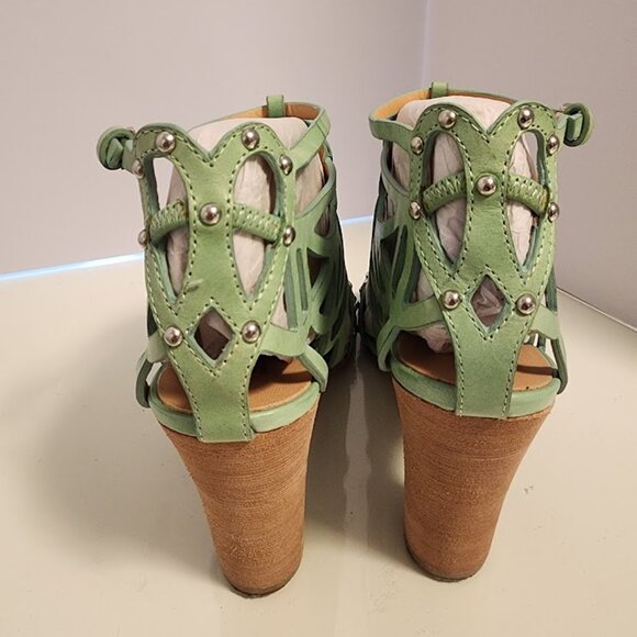 Belle Sigerson Morrison Ola Teal Heeled Sandal - Picture 8 of 9